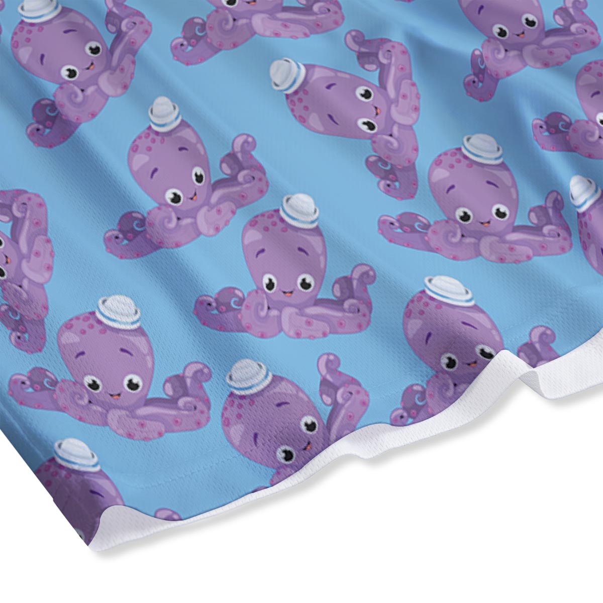 Octopus Teal And Purple Print Pattern Mesh Shorts