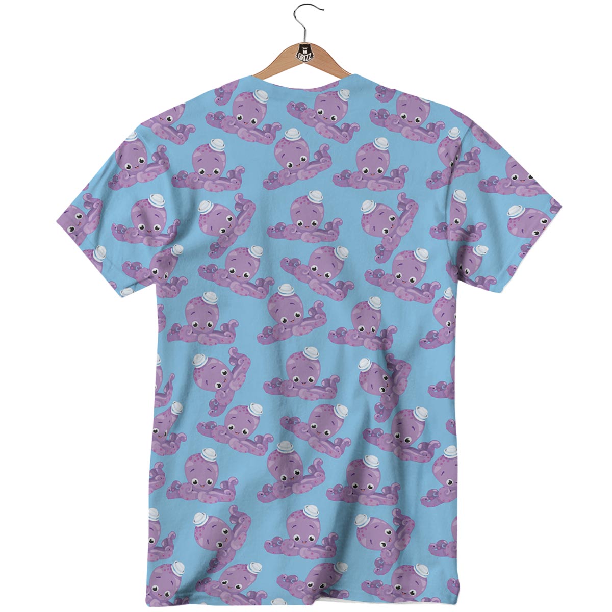 Octopus Teal And Purple Print Pattern T-Shirt-grizzshop