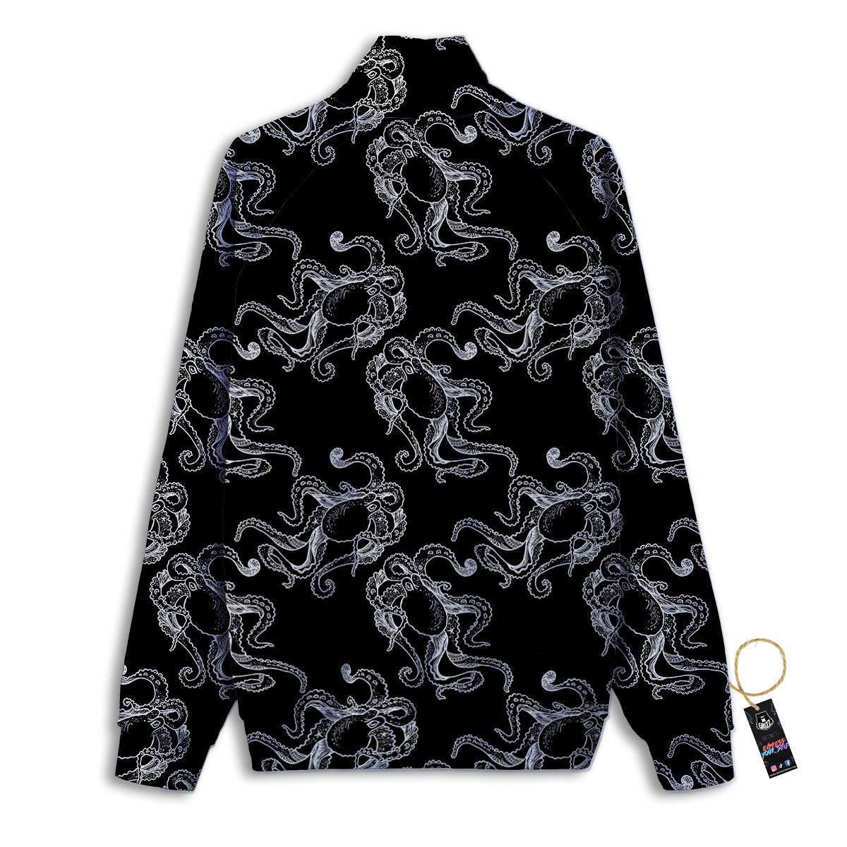Octopus Teal And Purple Print Pattern Track Jacket-grizzshop