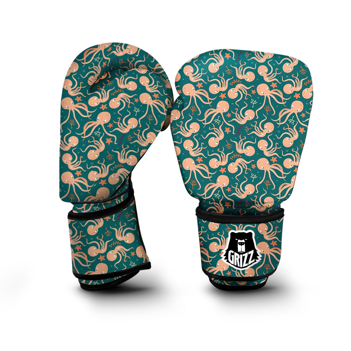 Octopus Tentacle Squid Print Pattern Boxing Gloves-grizzshop