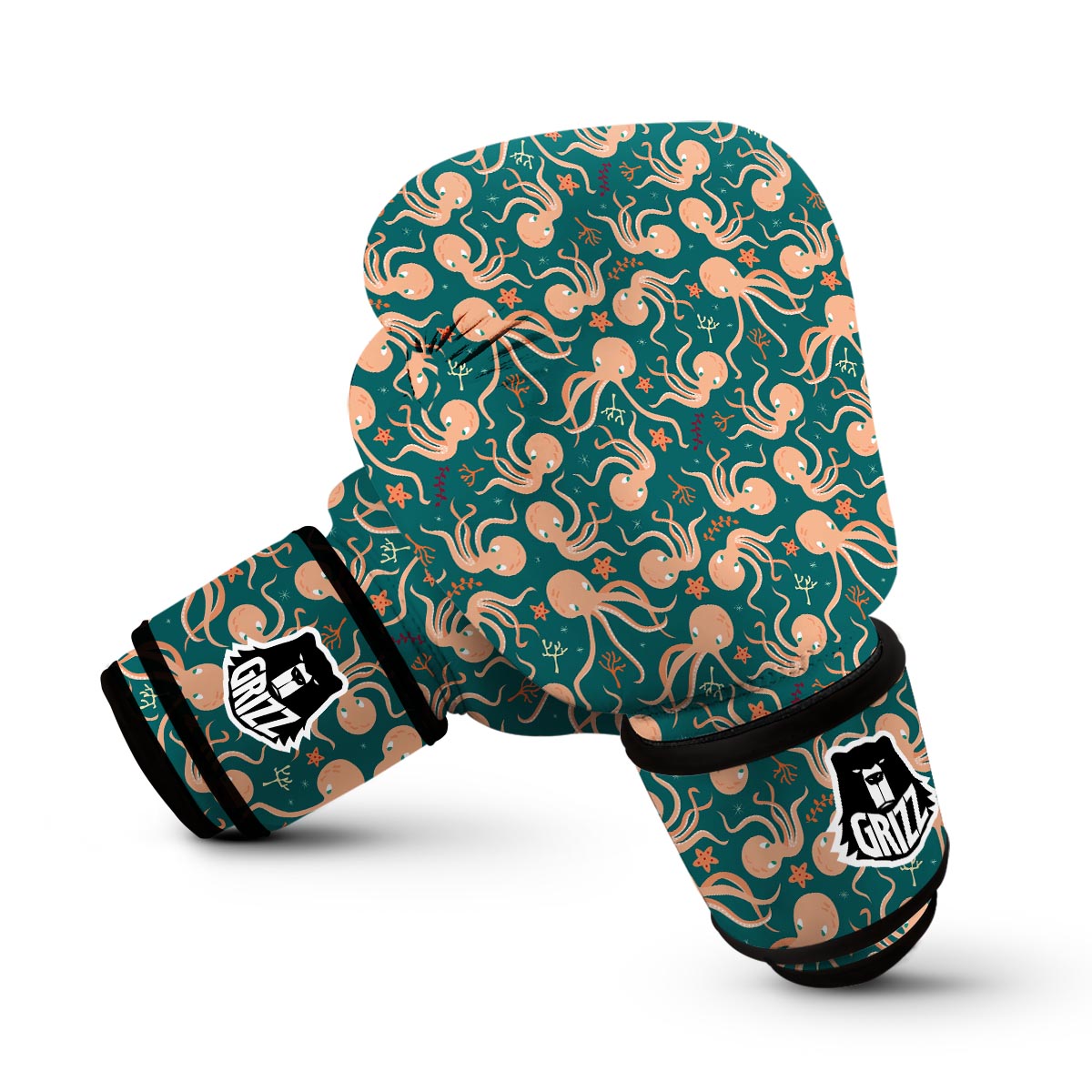 Octopus Tentacle Squid Print Pattern Boxing Gloves-grizzshop