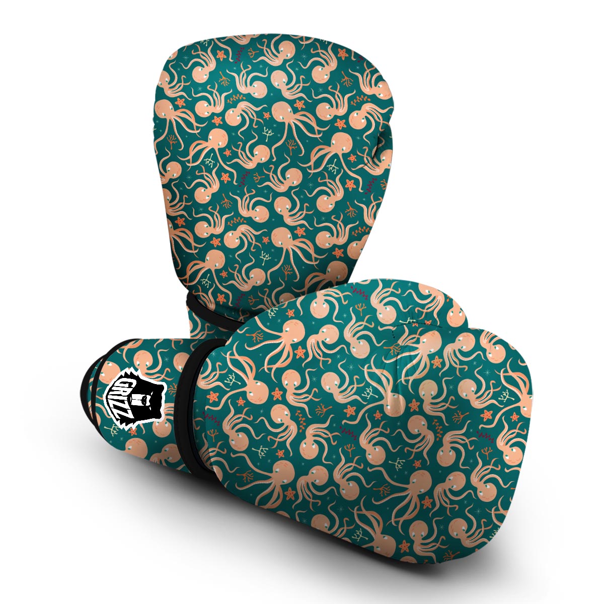 Octopus Tentacle Squid Print Pattern Boxing Gloves-grizzshop