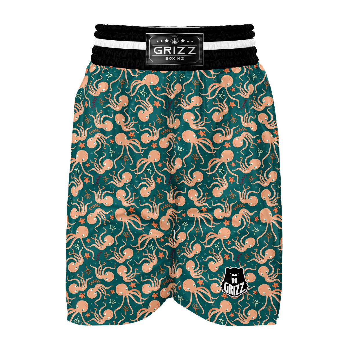 Octopus Tentacle Squid Print Pattern Boxing Shorts-grizzshop