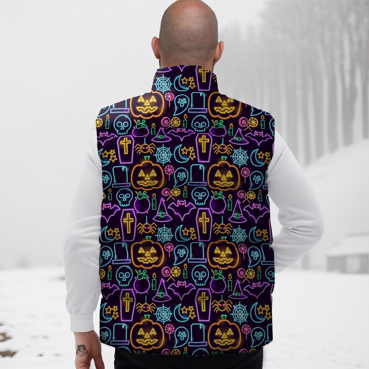 Octopus Tentacle Squid Print Pattern Down Vest