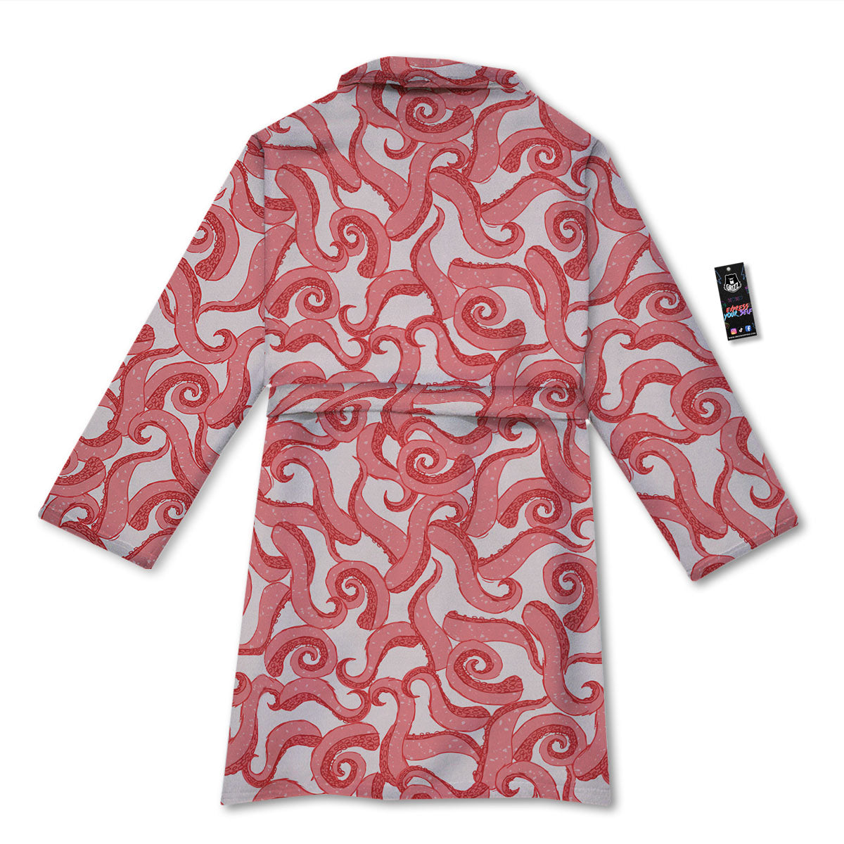 Octopus Tentacles Pink Print Pattern Bathrobe-grizzshop
