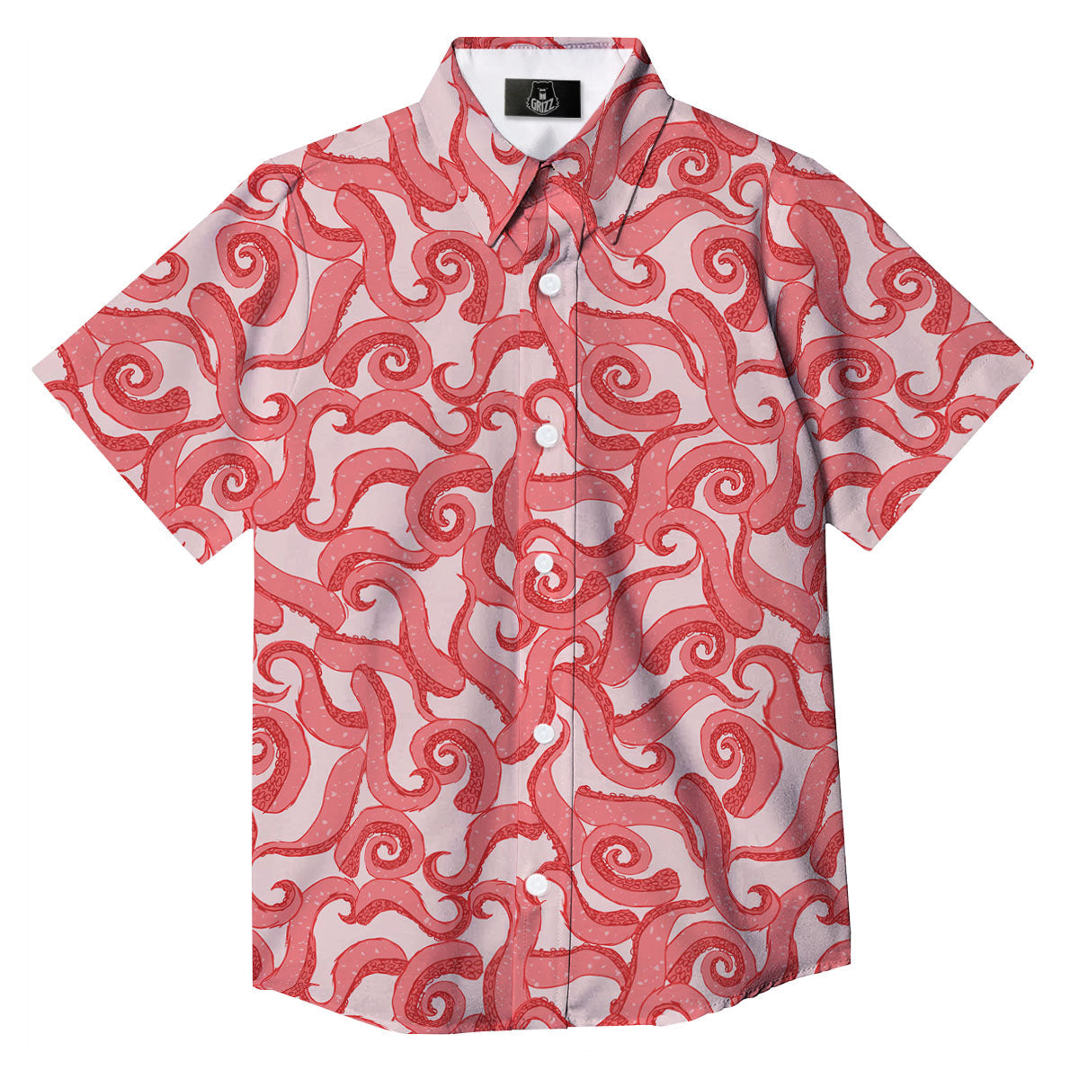 Octopus Tentacles Pink Print Pattern Button Up Shirt-grizzshop