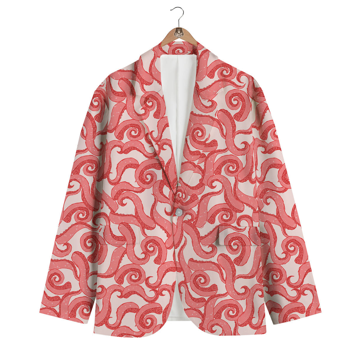 Octopus Tentacles Pink Print Pattern Men's Blazer-grizzshop