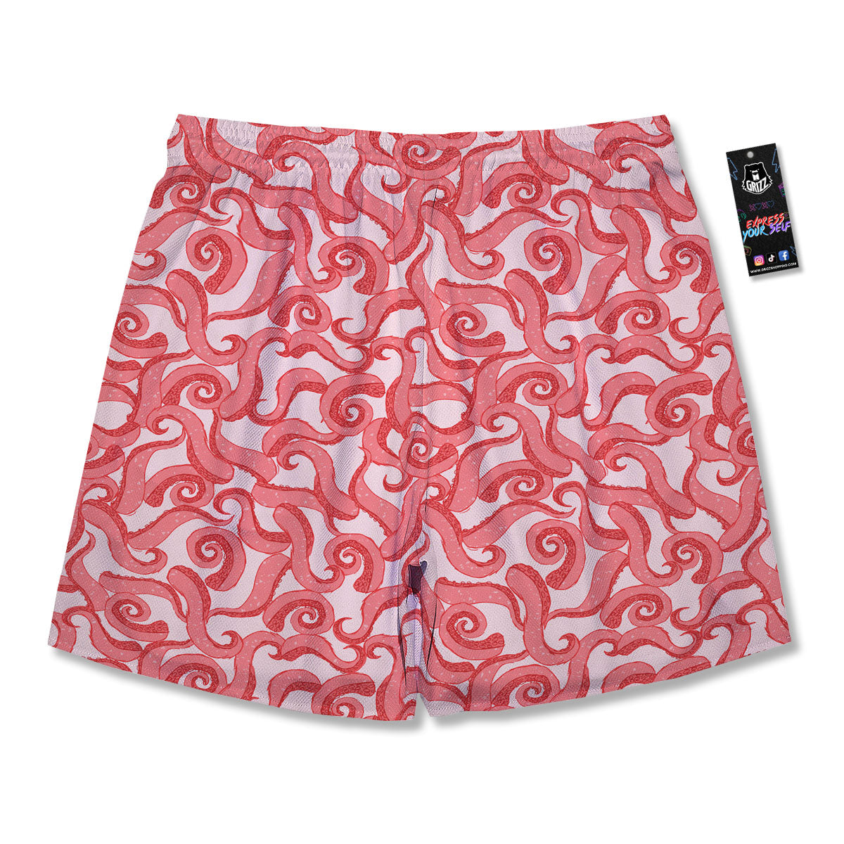 Octopus Tentacles Pink Print Pattern Men's Running Shorts-grizzshop