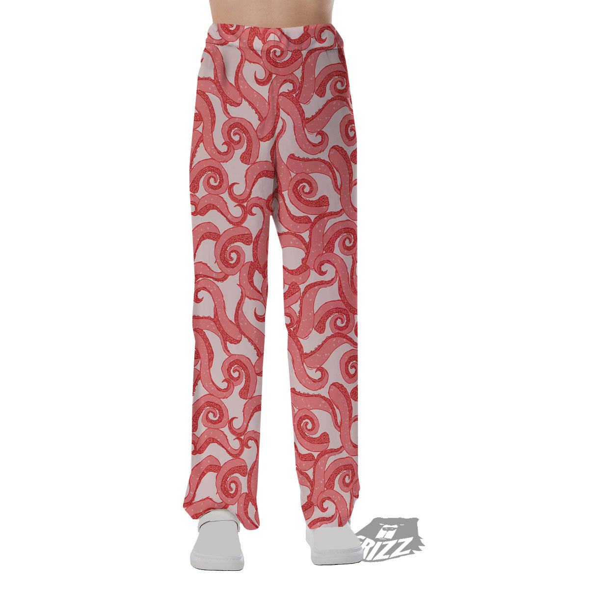 Octopus Tentacles Pink Print Pattern Pajama Pants-grizzshop