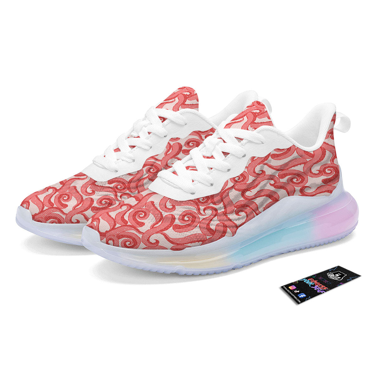 Octopus Tentacles Pink Print Pattern Running Sneakers-grizzshop