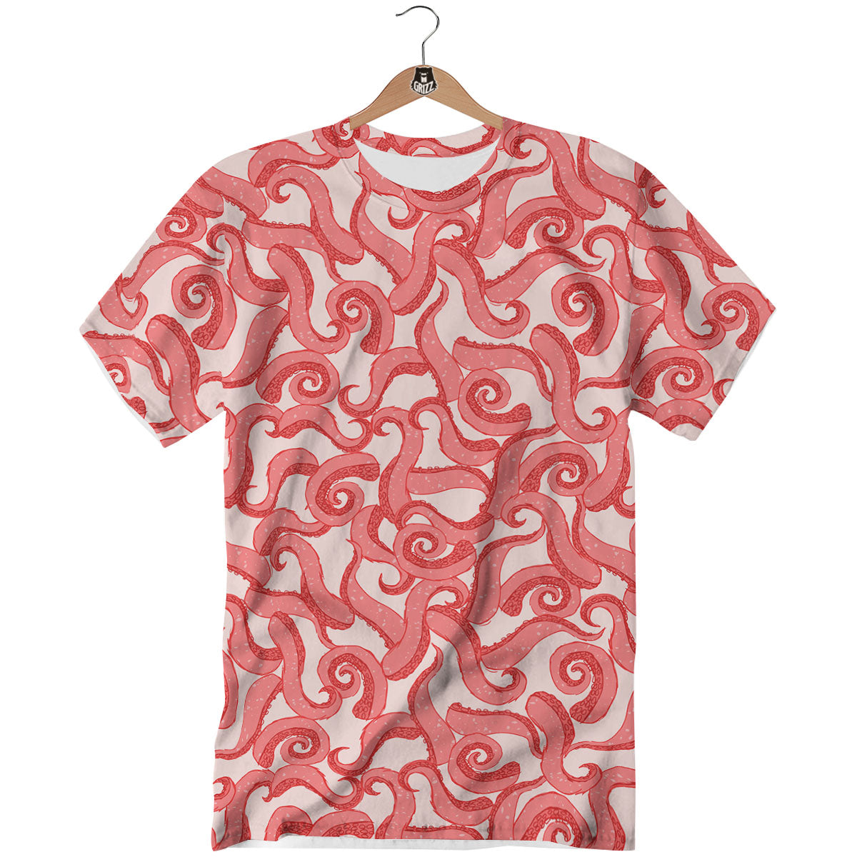 Octopus Tentacles Pink Print Pattern T-Shirt-grizzshop