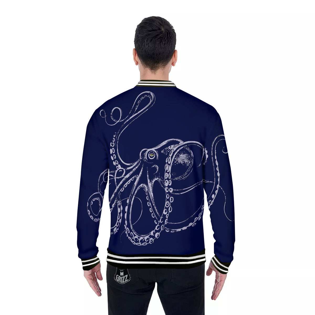 Octopus Tentacles Print Baseball Jacket-grizzshop
