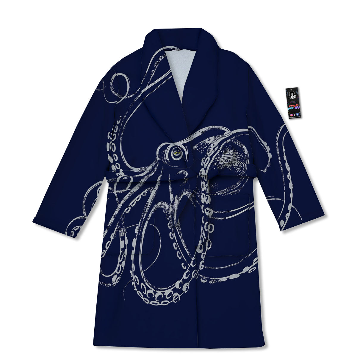 Octopus Tentacles Print Bathrobe-grizzshop