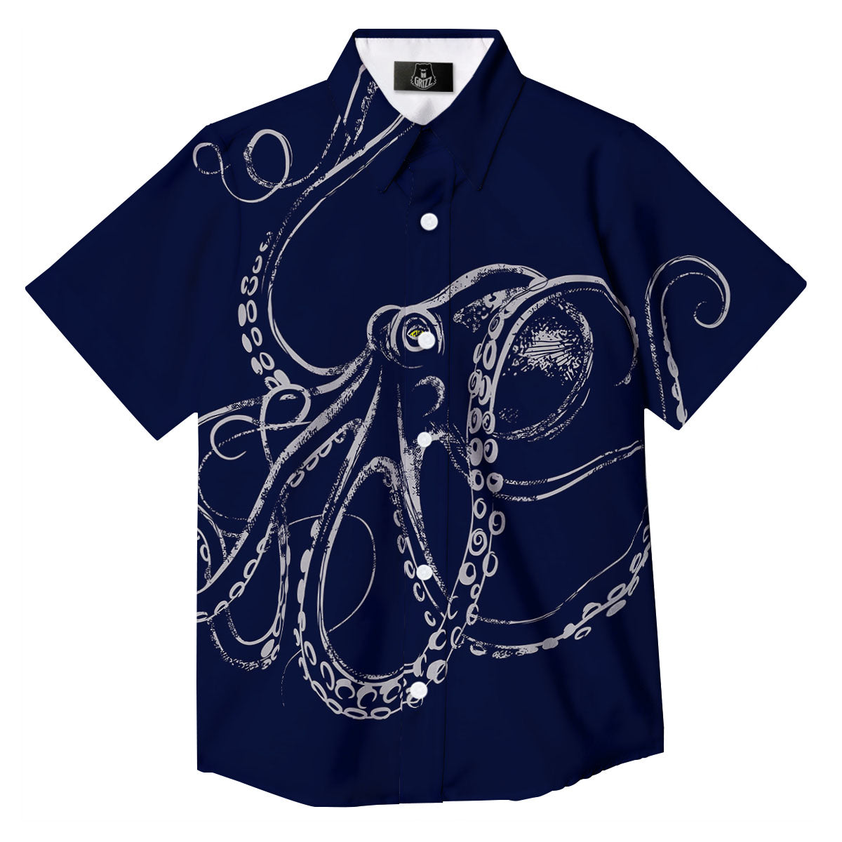 Octopus Tentacles Print Button Up Shirt-grizzshop