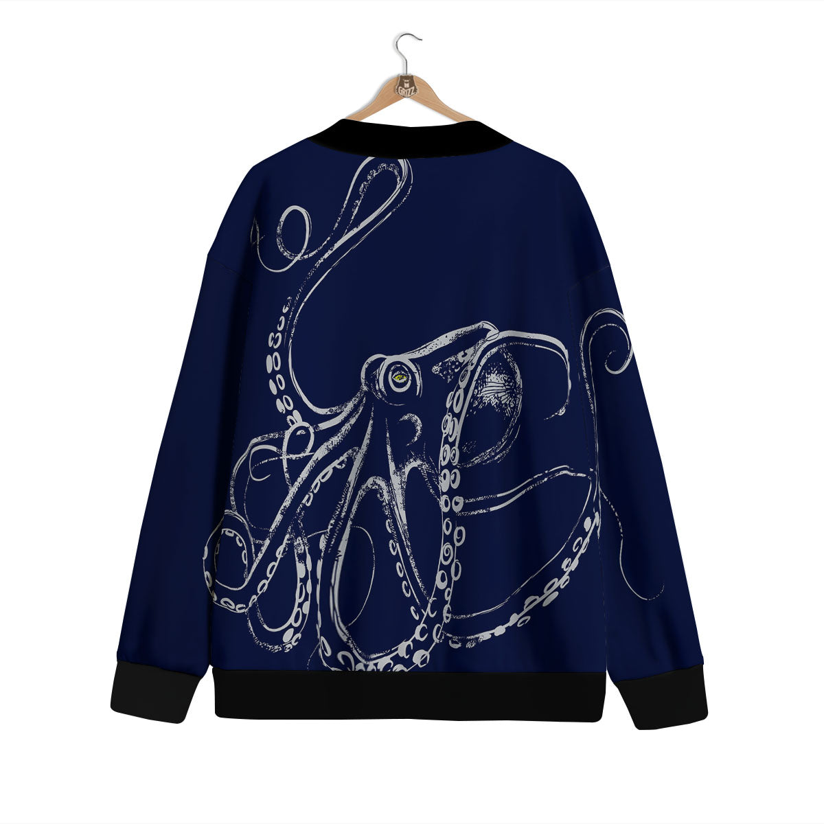 Octopus Tentacles Print Cardigan-grizzshop