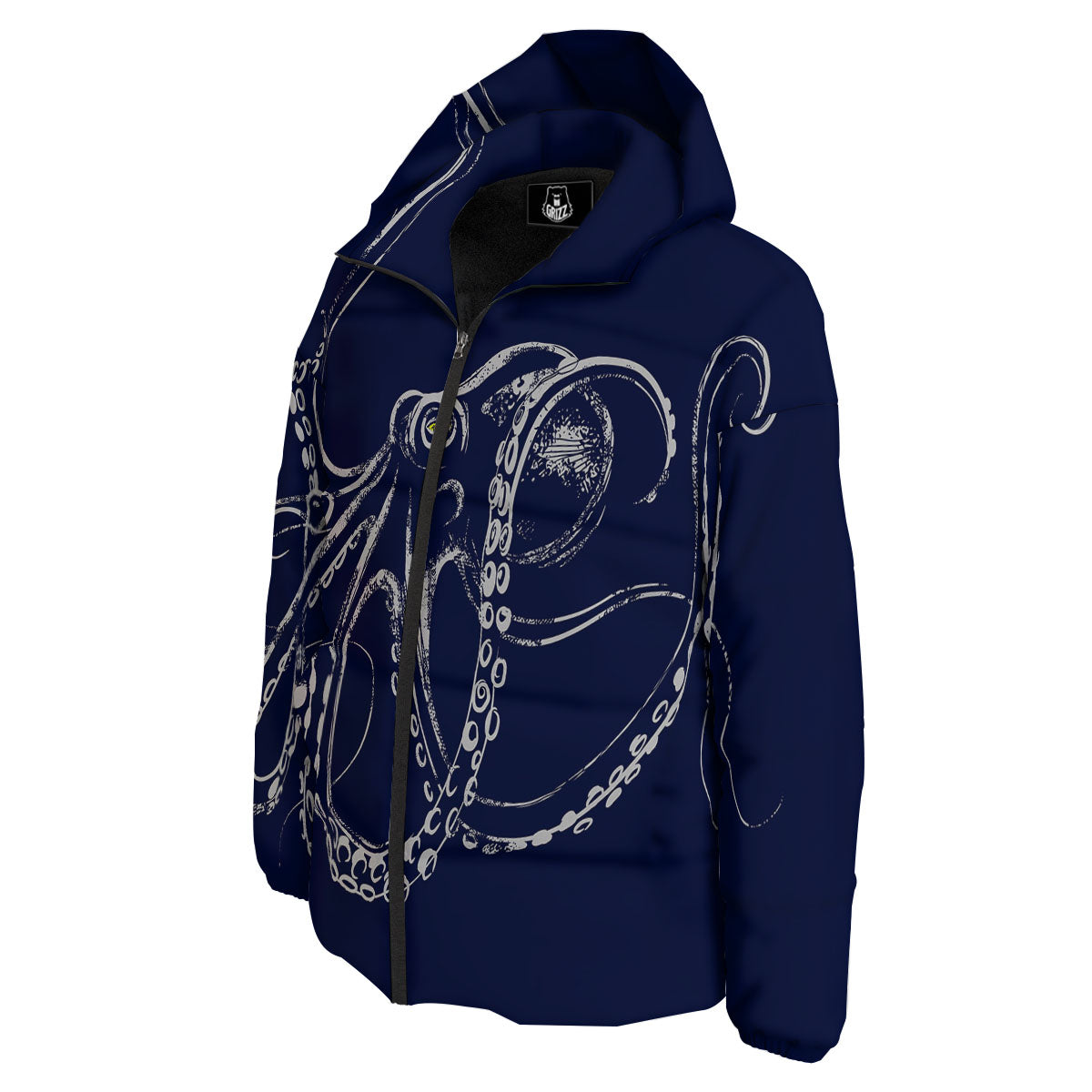 Octopus Tentacles Print Down Jacket-grizzshop