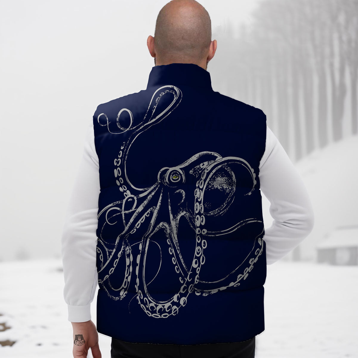 Octopus Tentacles Print Down Vest