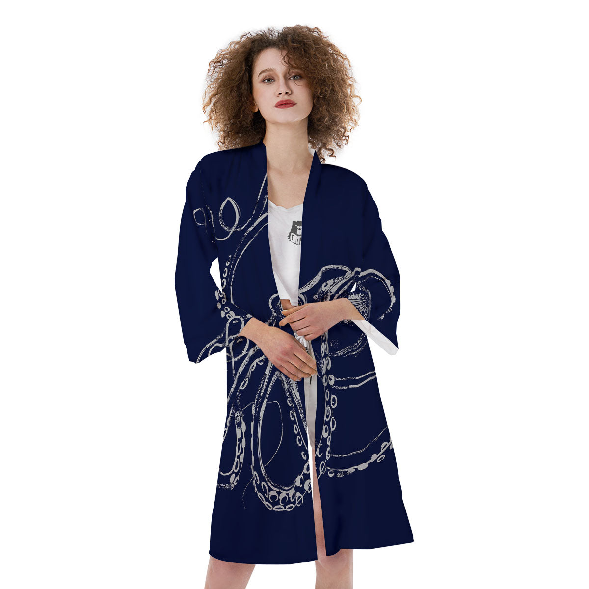 Octopus Tentacles Print Kimono-grizzshop