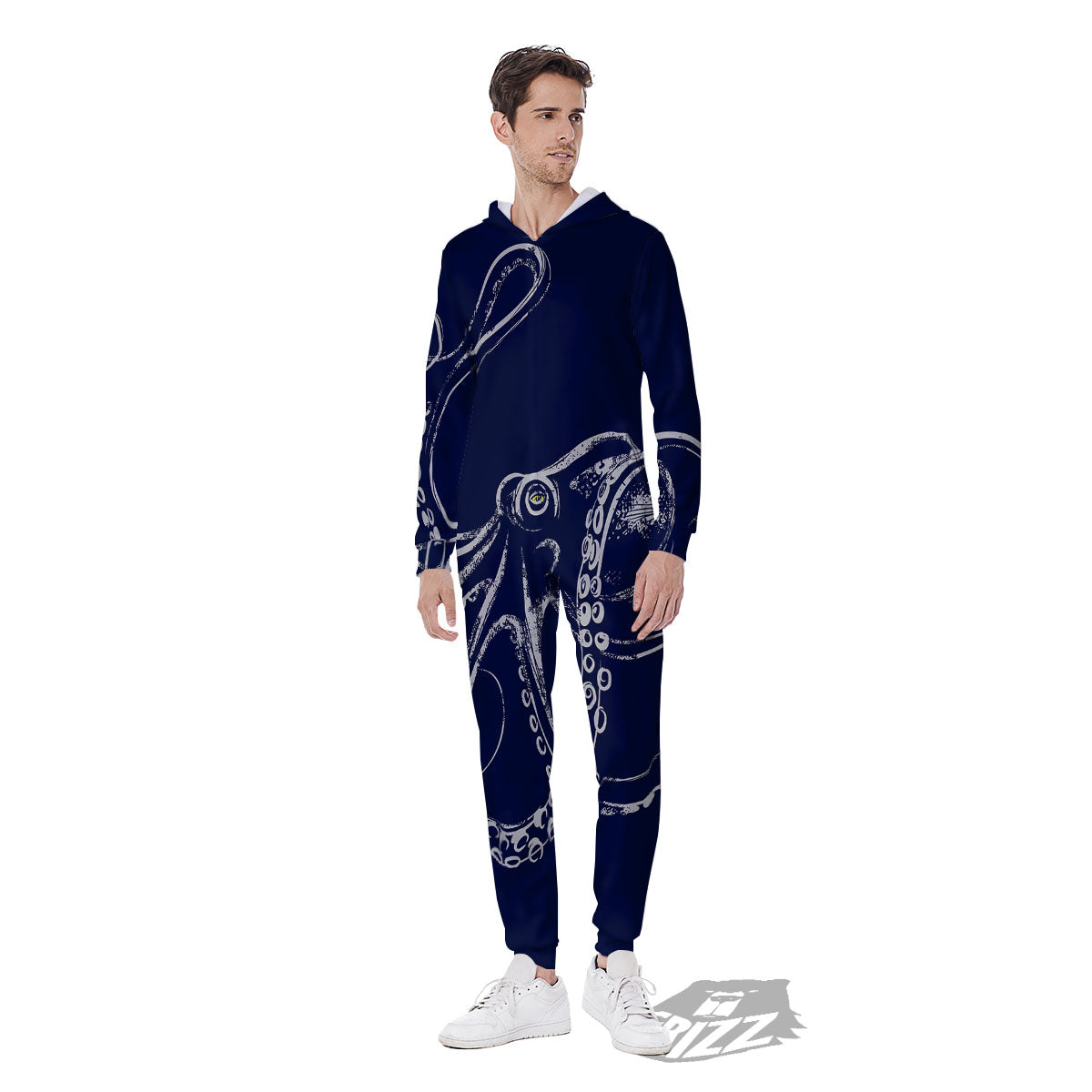 Octopus Tentacles Print Men's Jumpsuit-grizzshop