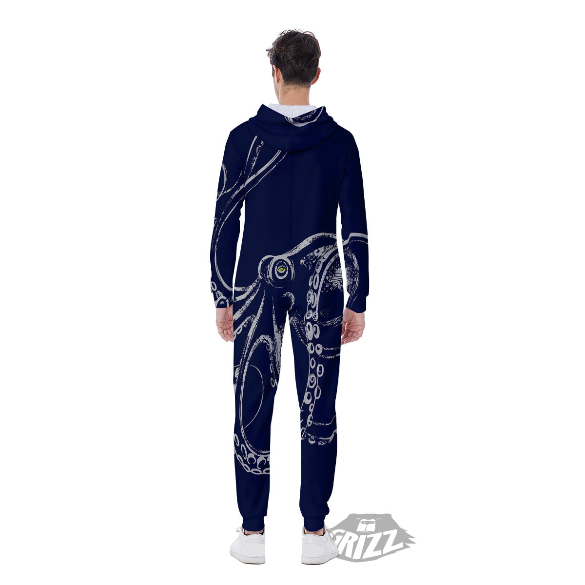 Octopus Tentacles Print Men's Jumpsuit-grizzshop