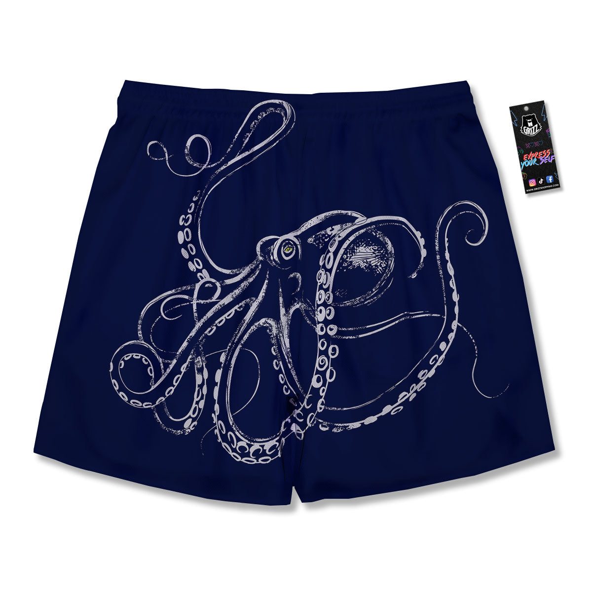 Octopus Tentacles Print Men's Running Shorts-grizzshop