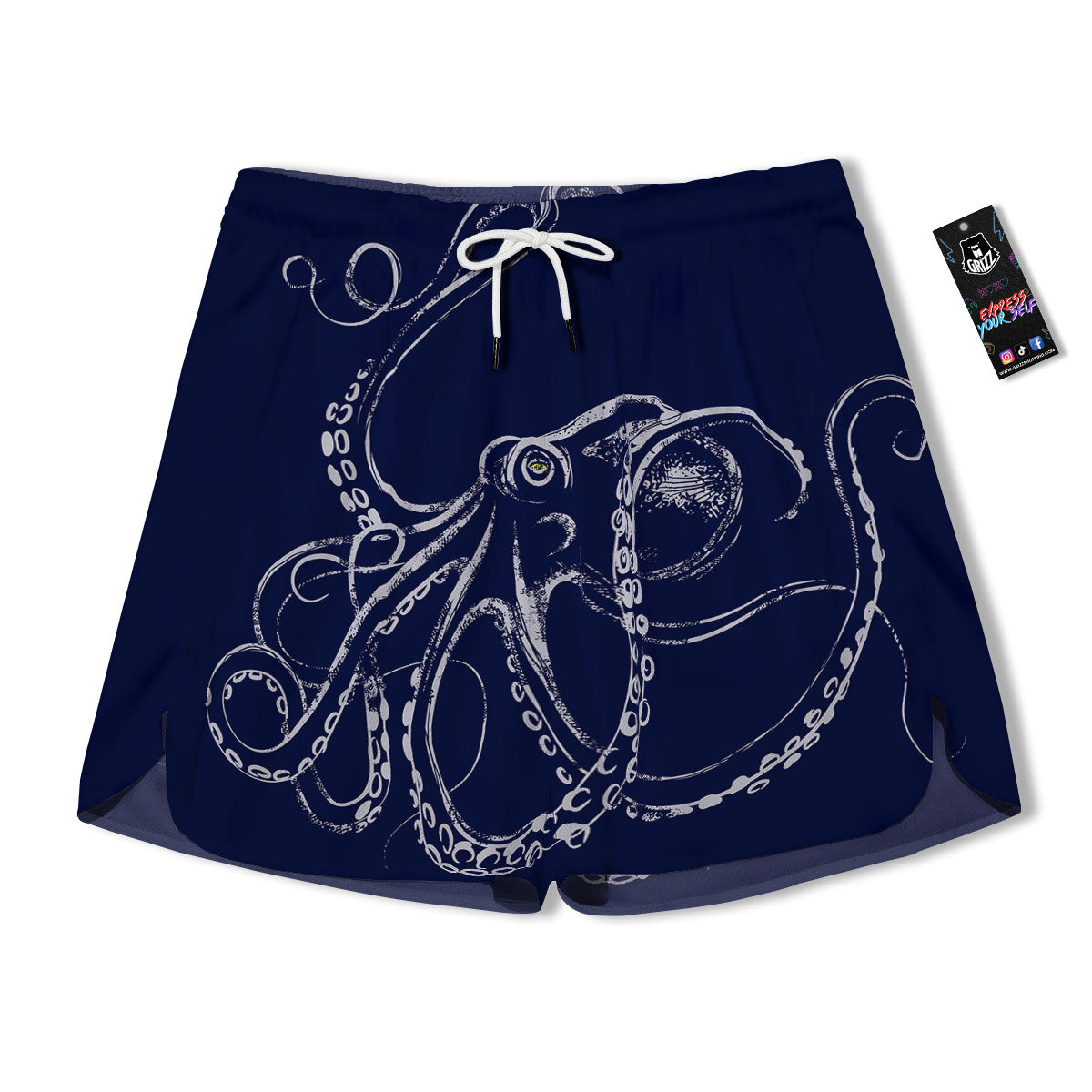 Octopus Tentacles Print Men's Running Shorts-grizzshop
