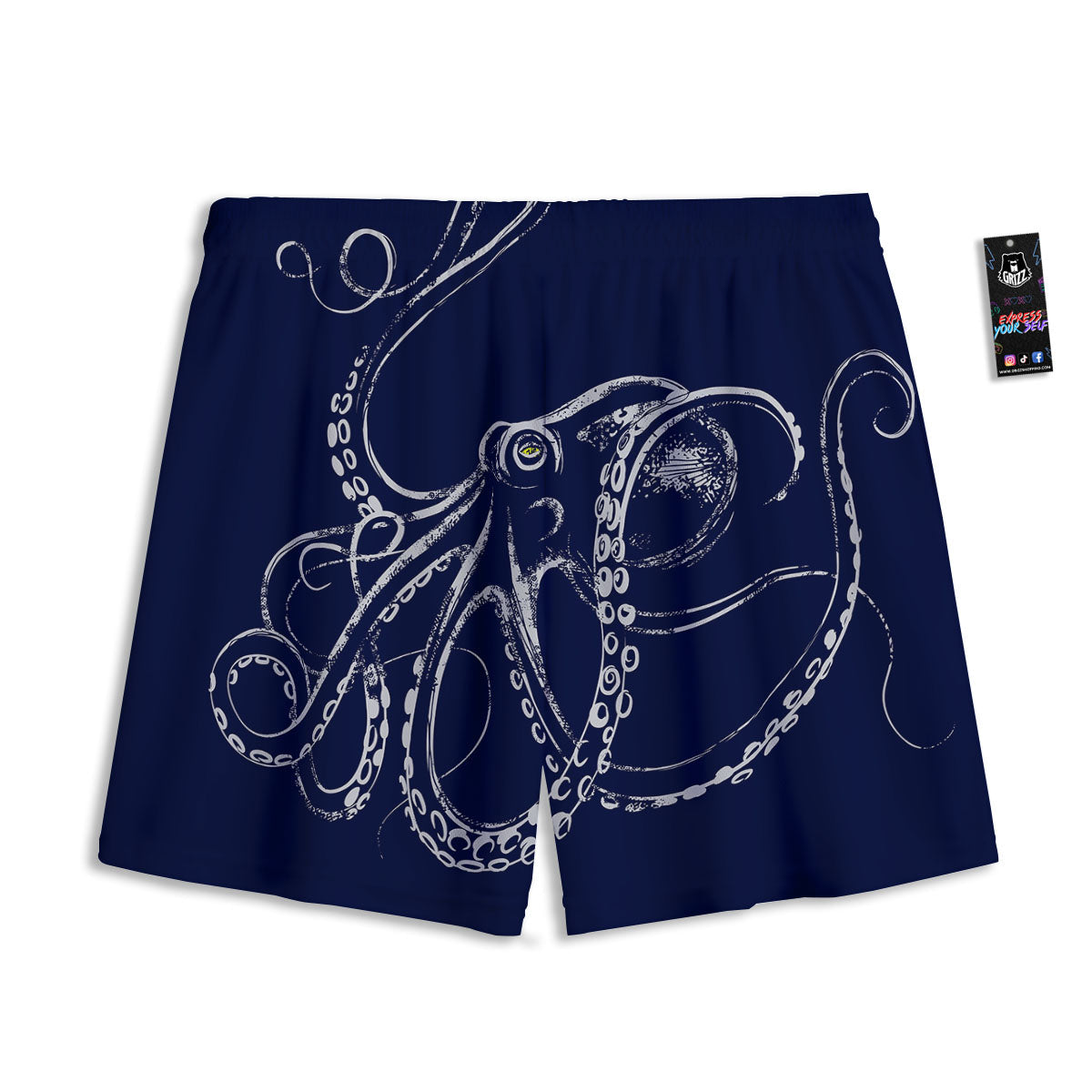 Octopus Tentacles Print Mesh Shorts