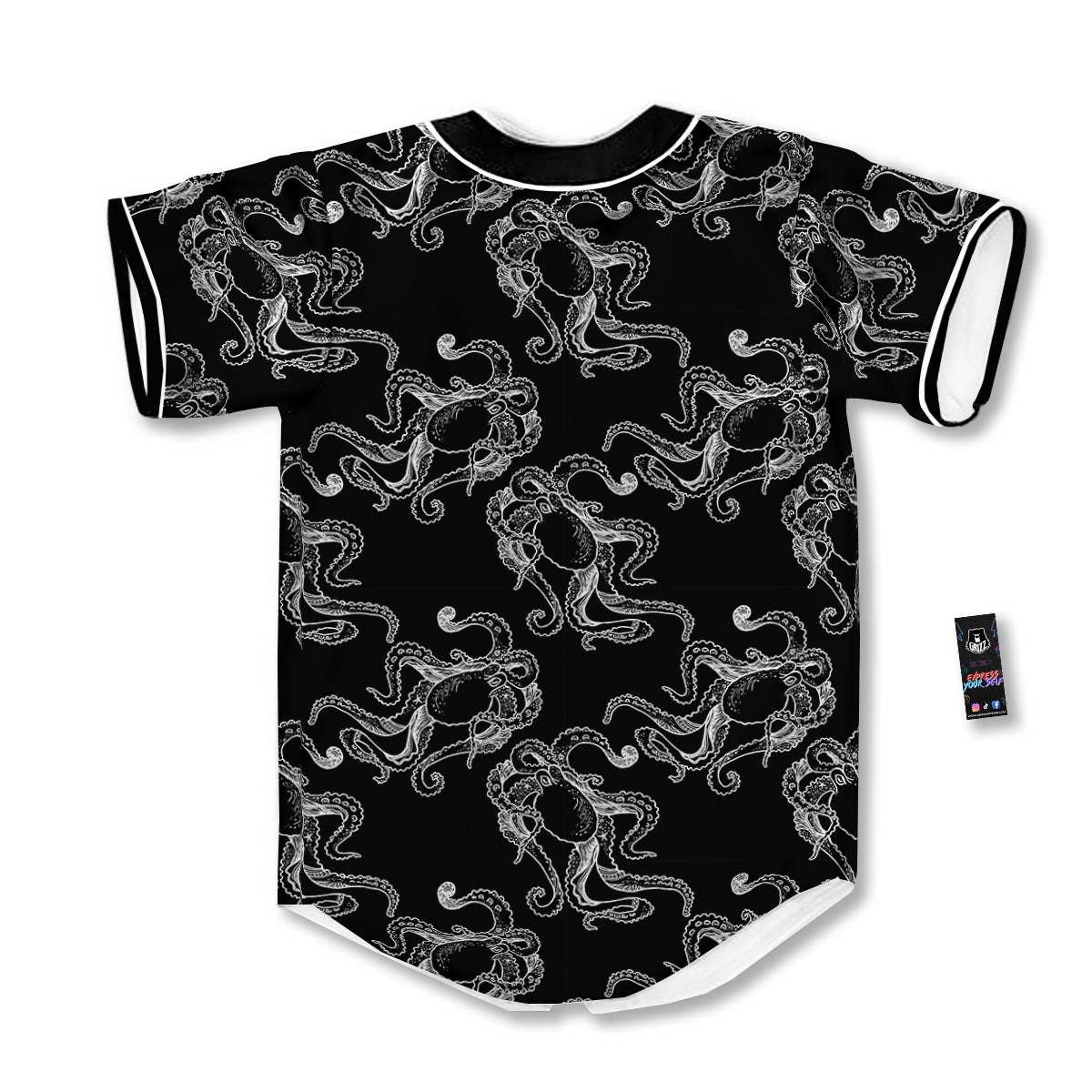Octopus Tentacles Print Pattern Baseball Jersey-grizzshop