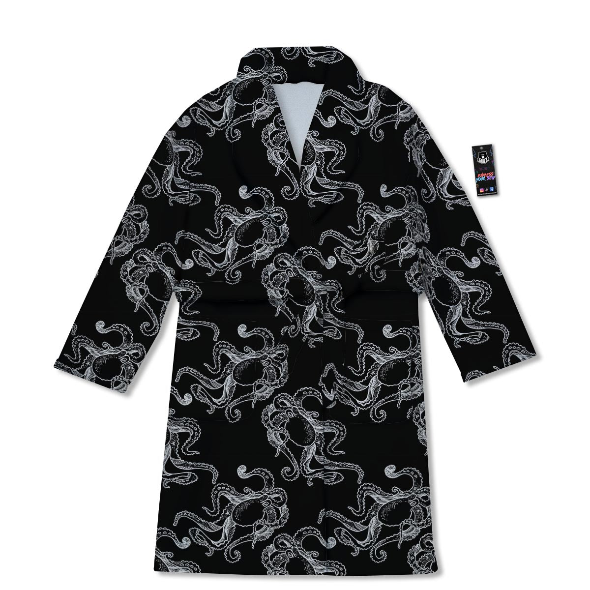 Octopus Tentacles Print Pattern Bathrobe-grizzshop