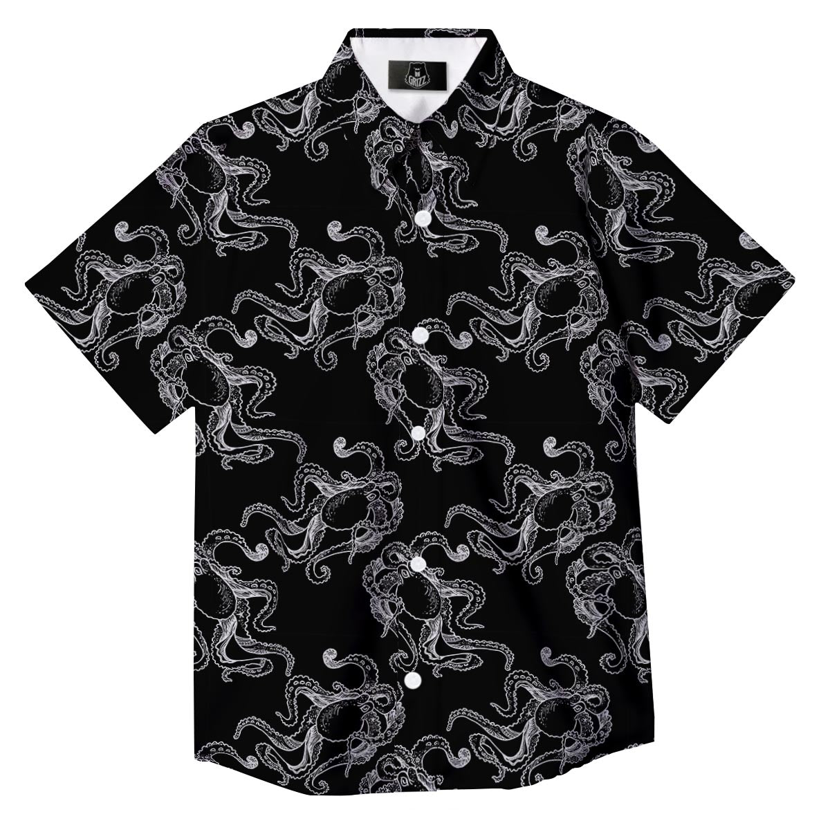 Octopus Tentacles Print Pattern Button Up Shirt-grizzshop