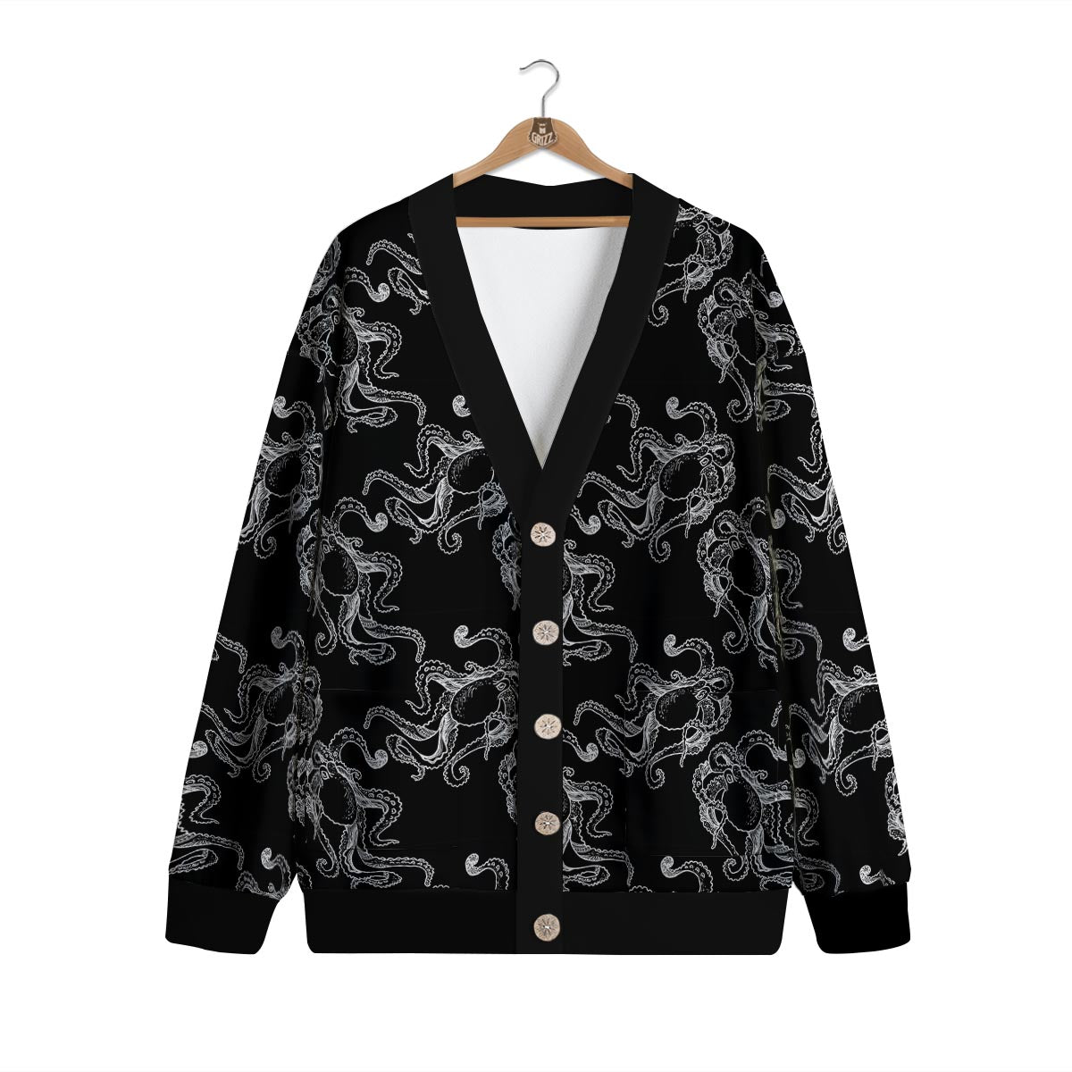 Octopus Tentacles Print Pattern Cardigan-grizzshop