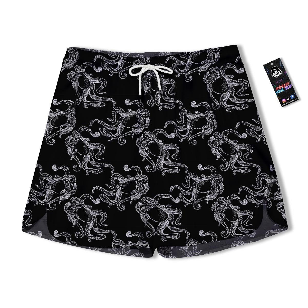Octopus Tentacles Print Pattern Men's Running Shorts-grizzshop