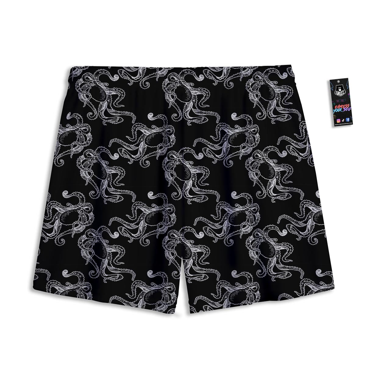 Octopus Tentacles Print Pattern Mesh Shorts