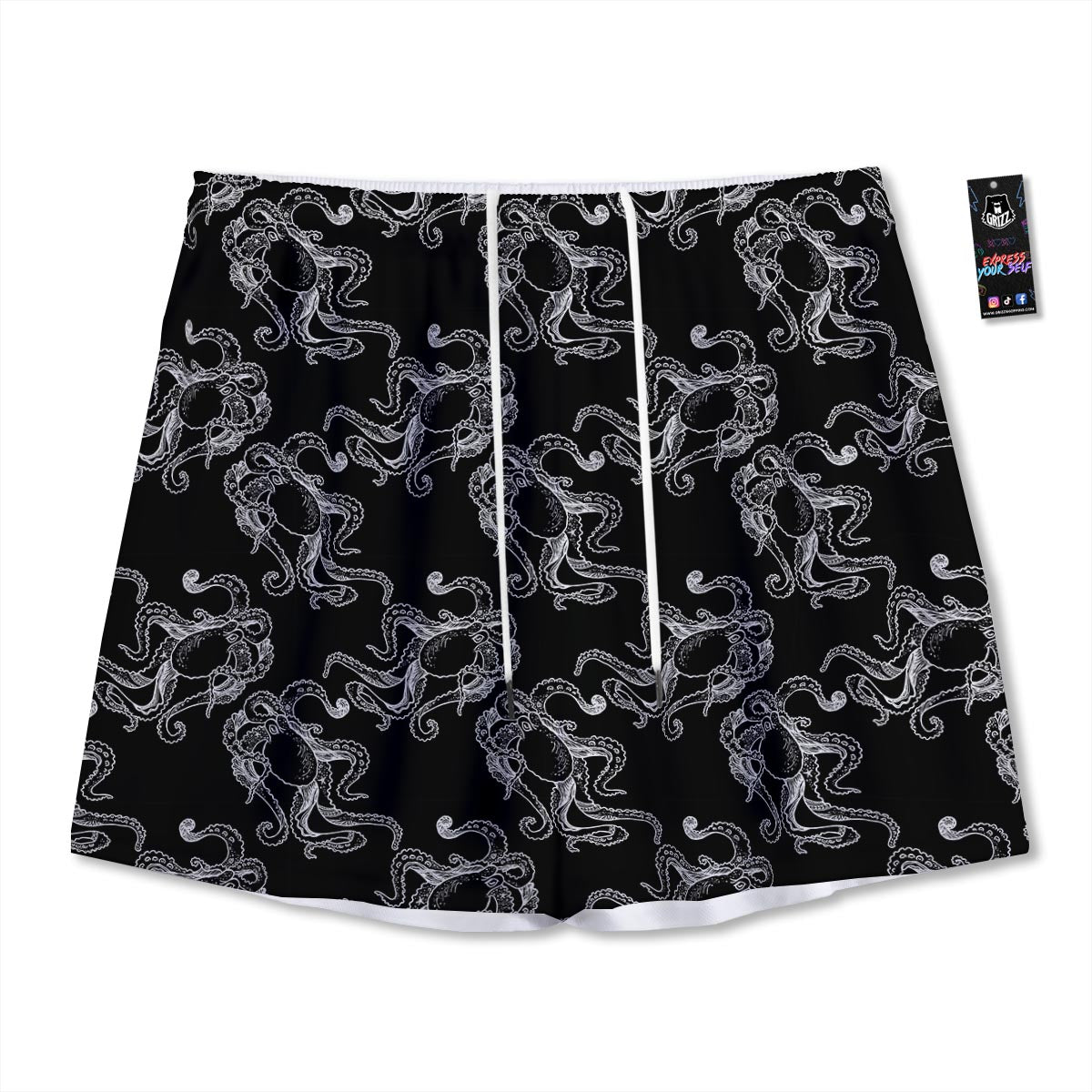 Octopus Tentacles Print Pattern Mesh Shorts