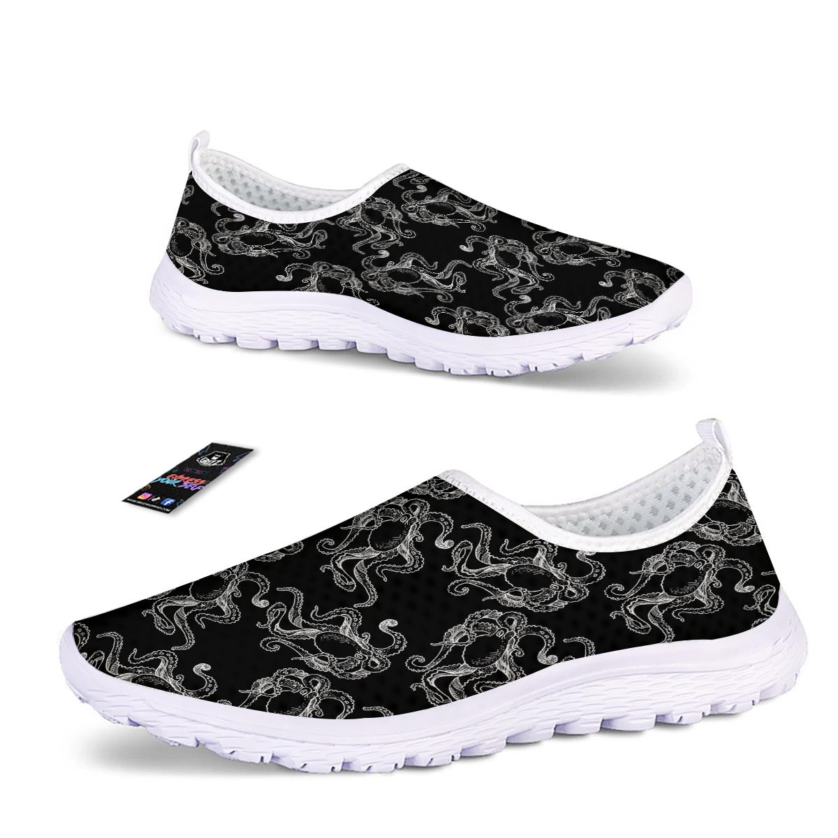 Octopus Tentacles Print Pattern Nurse Shoes-grizzshop