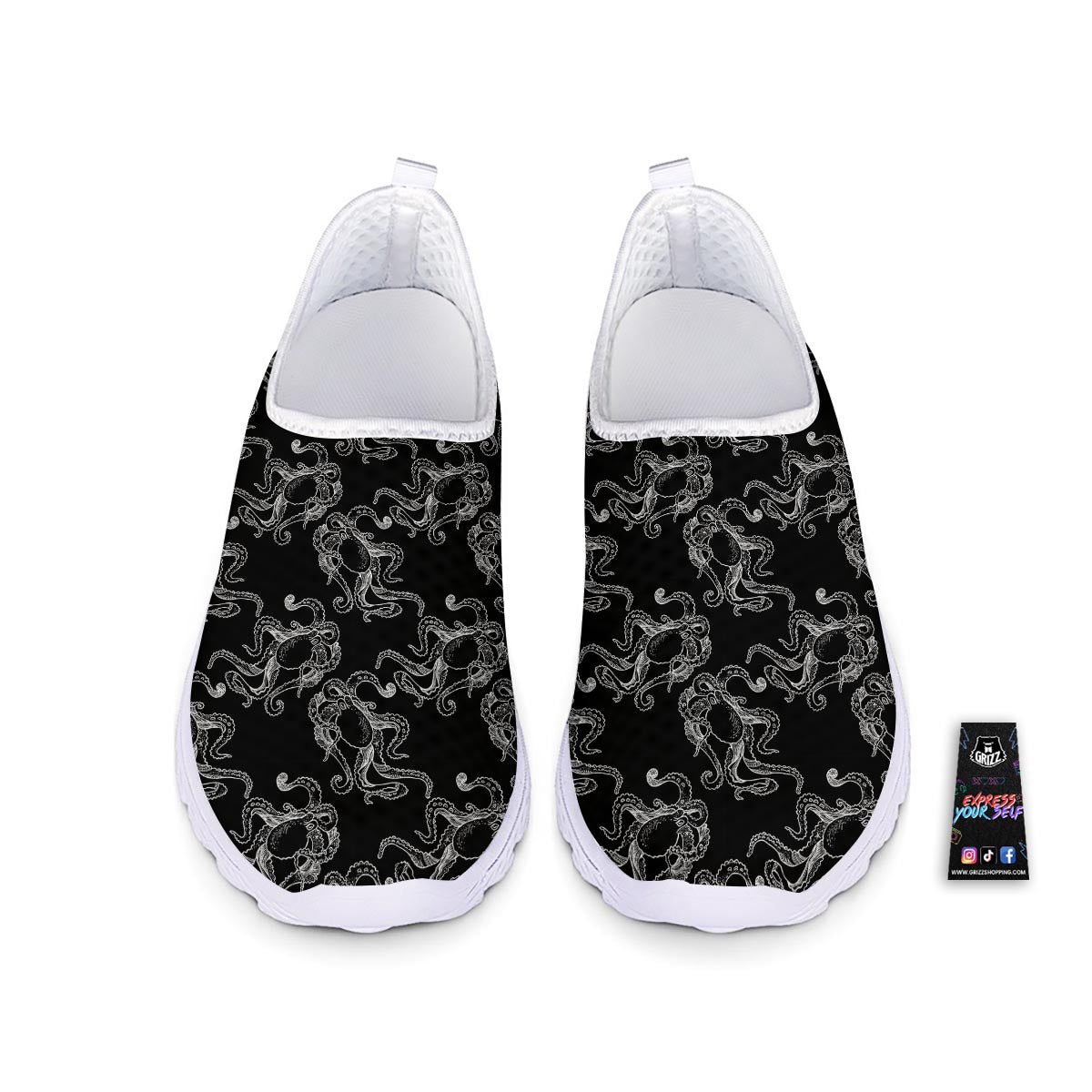 Octopus Tentacles Print Pattern Nurse Shoes-grizzshop