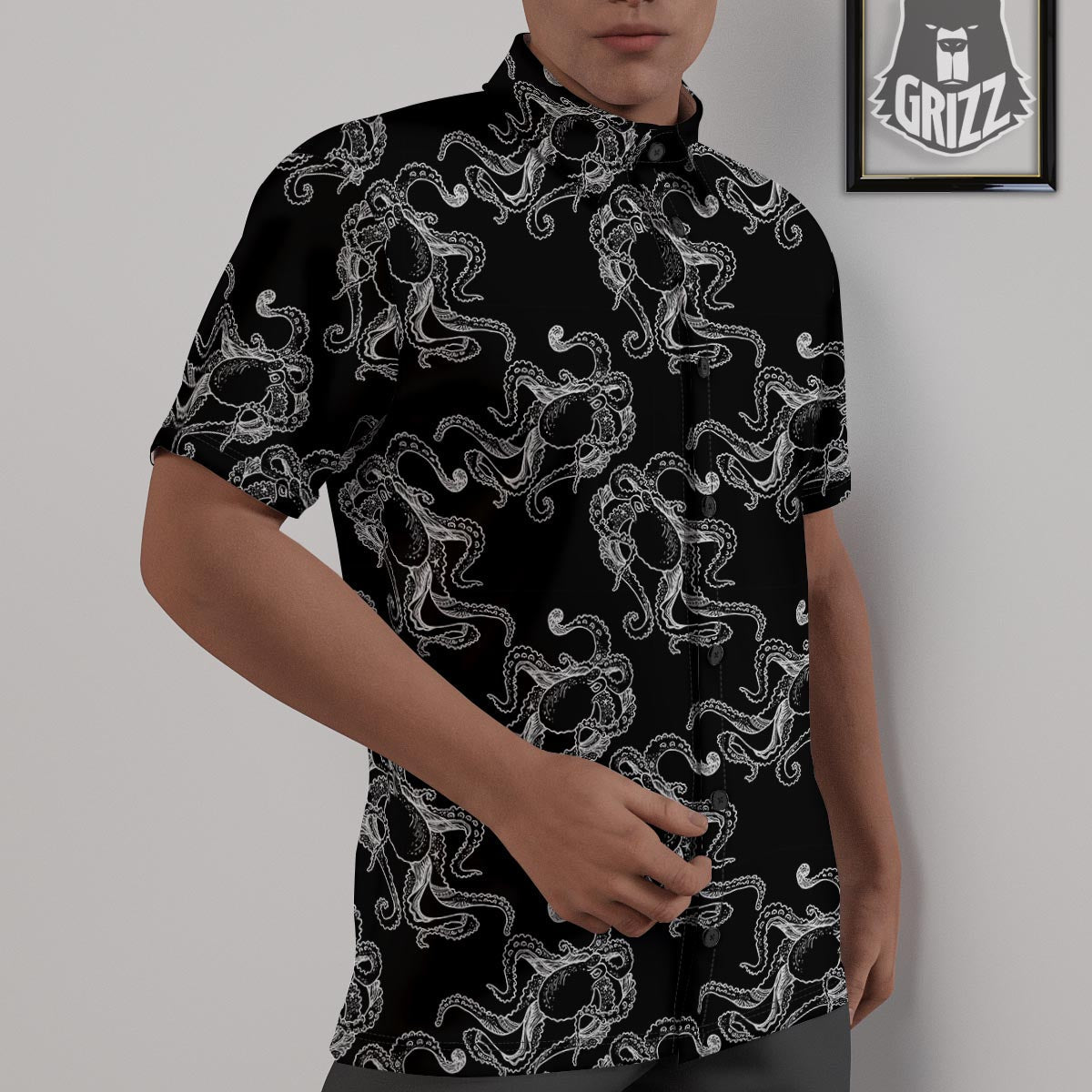 Octopus Tentacles Print Pattern Untucked Shirts-grizzshop