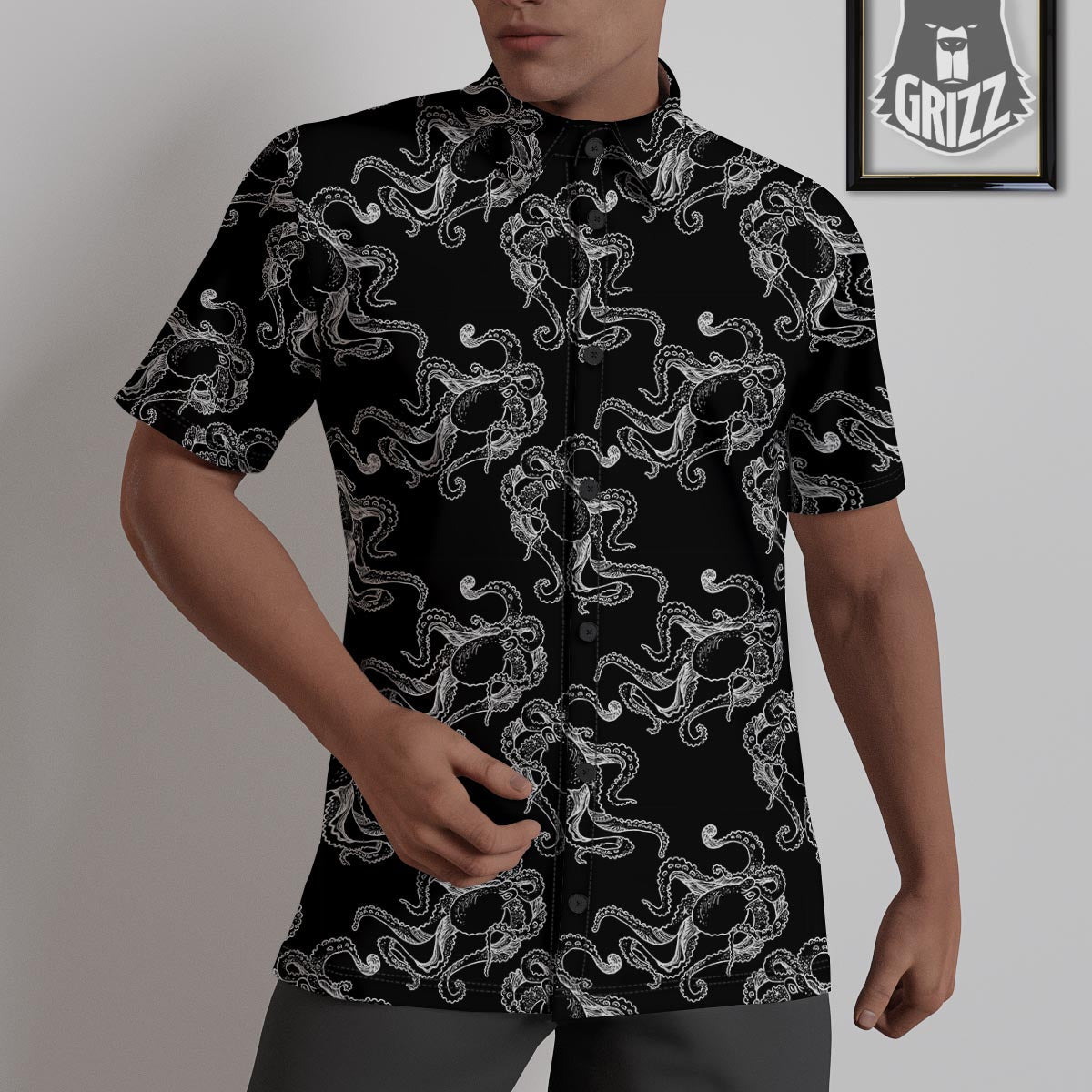 Octopus Tentacles Print Pattern Untucked Shirts-grizzshop