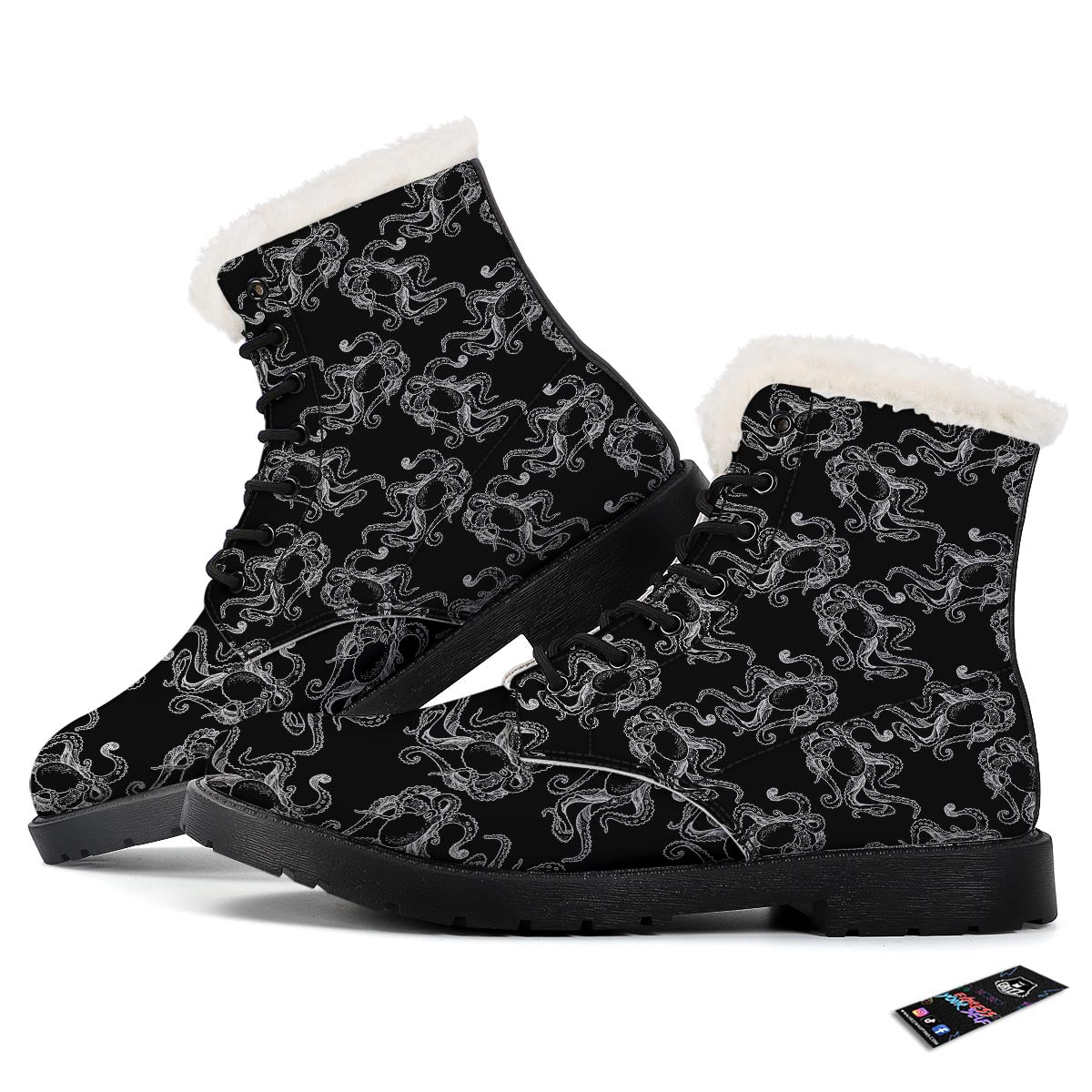 Octopus Tentacles Print Pattern Winter Boots-grizzshop