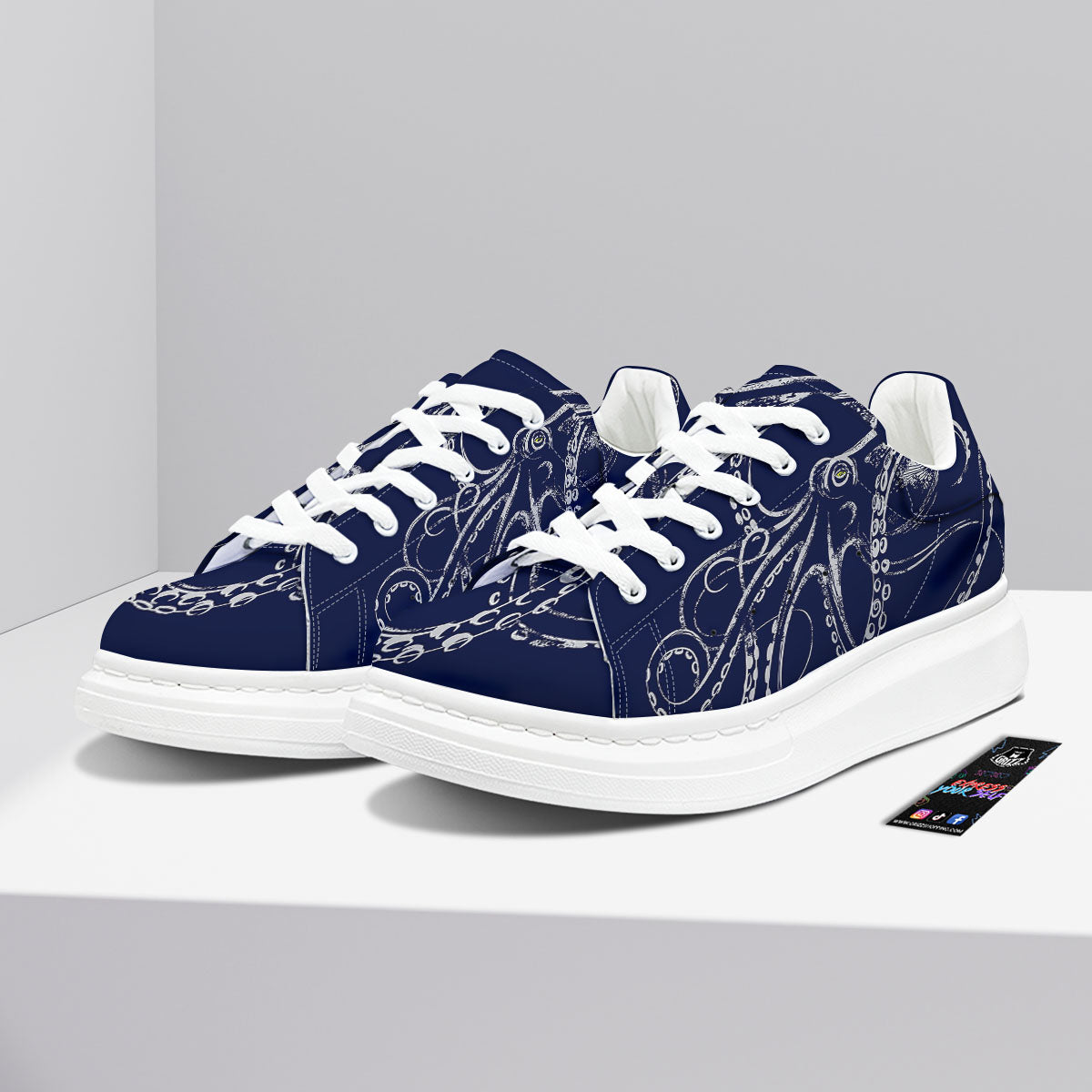 Octopus Tentacles Print Platform Shoes-grizzshop
