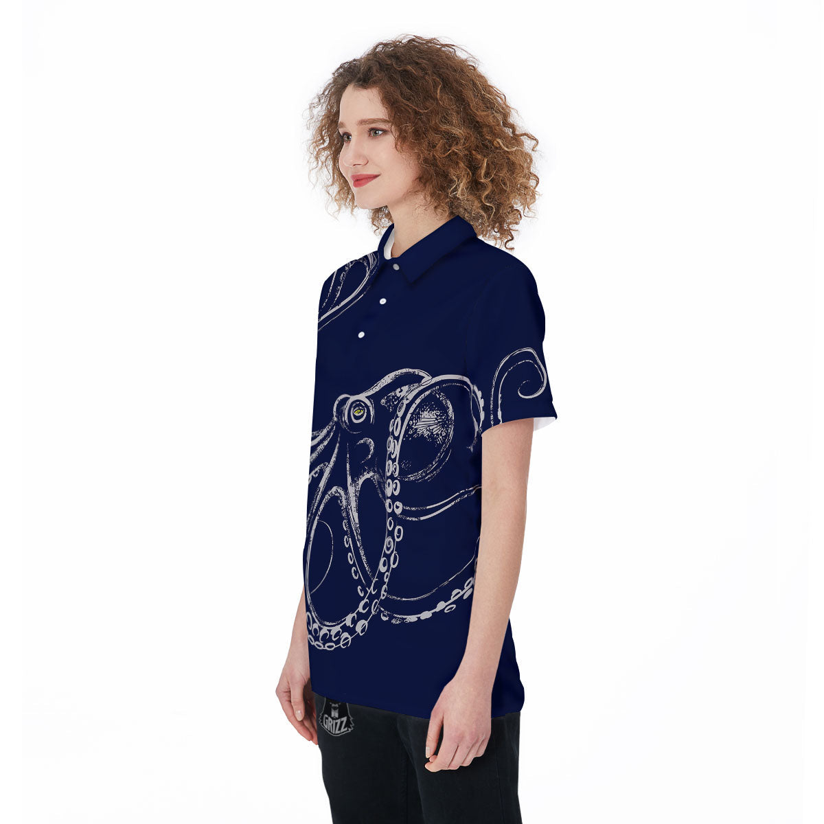 Octopus Tentacles Print Women's Golf Shirts-grizzshop