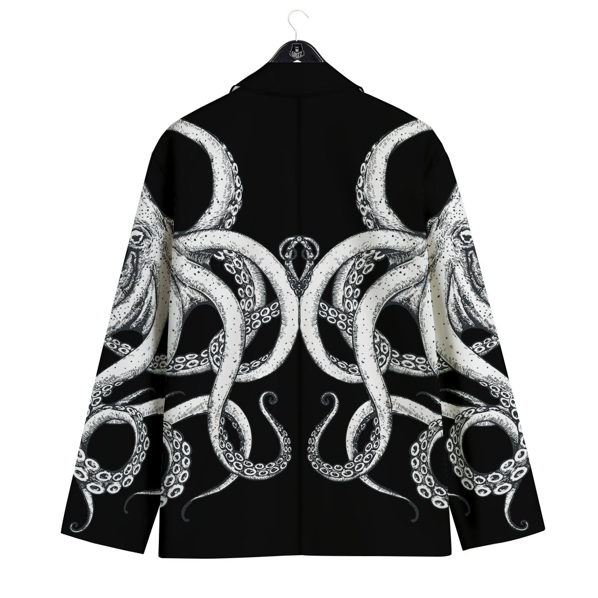 Octopus Tentacles White And Black Print Men's Sport Coat-grizzshop