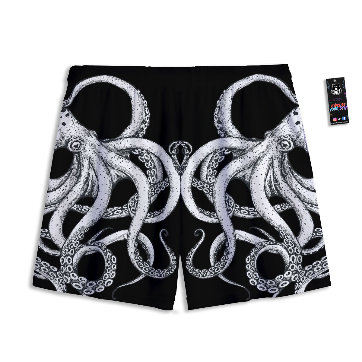 Palm Leaf Dark Tropical Print Pattern Mesh Shorts