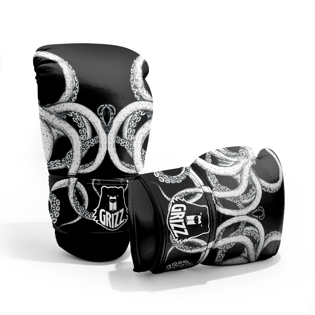 Octopus Tentacles White And Black Print Pro Boxing Glove