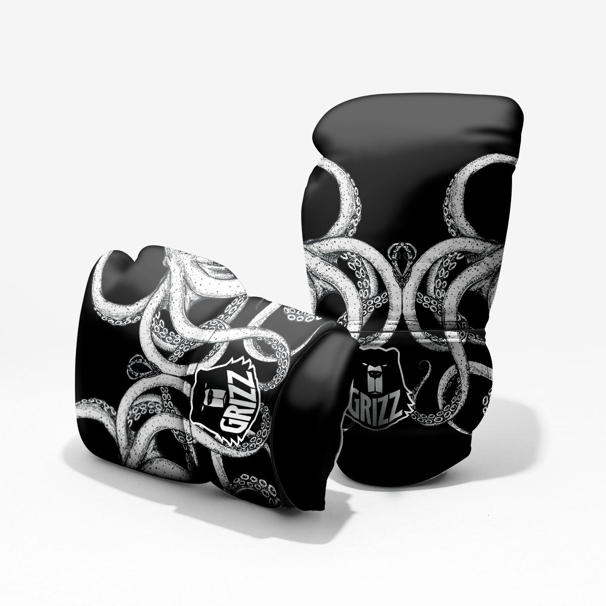 Octopus Tentacles White And Black Print Pro Boxing Glove