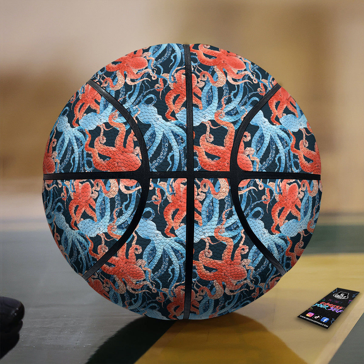 Octopus Watercolor Print Pattern Basketball