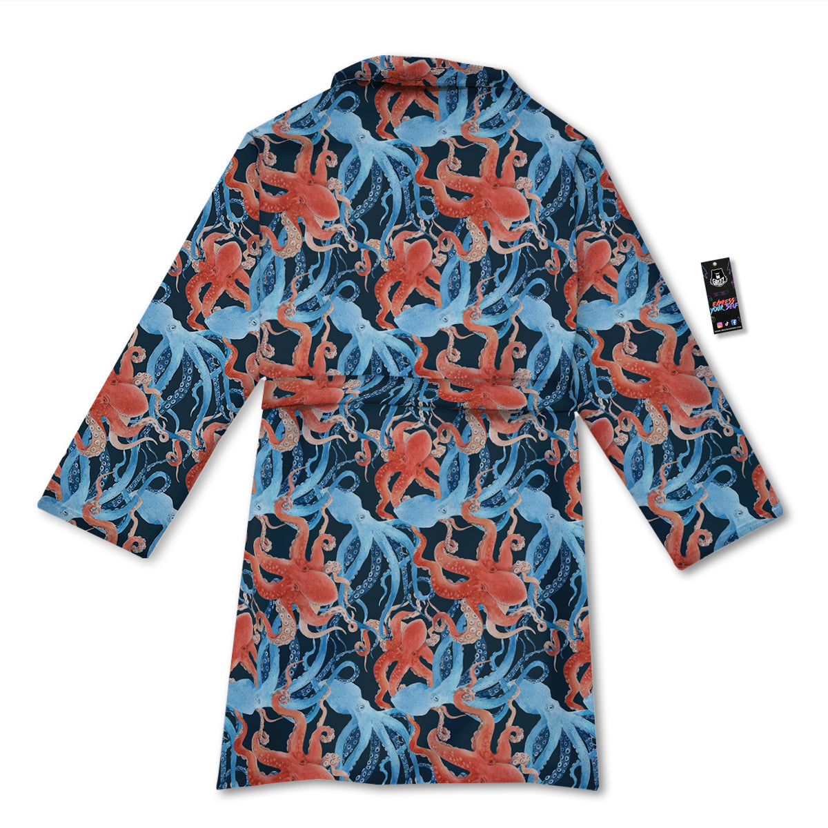 Octopus Watercolor Print Pattern Bathrobe-grizzshop