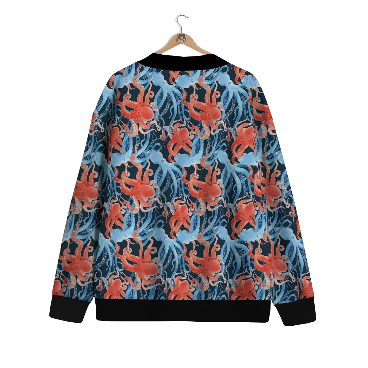 Octopus Watercolor Print Pattern Cardigan-grizzshop