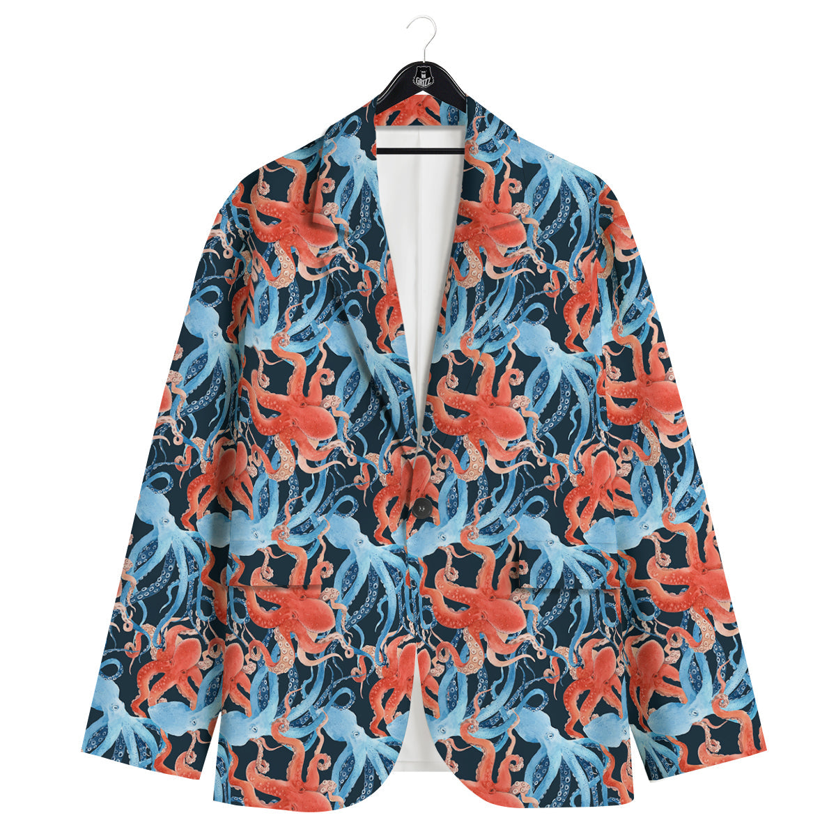 Octopus Watercolor Print Pattern Men's Sport Coat-grizzshop