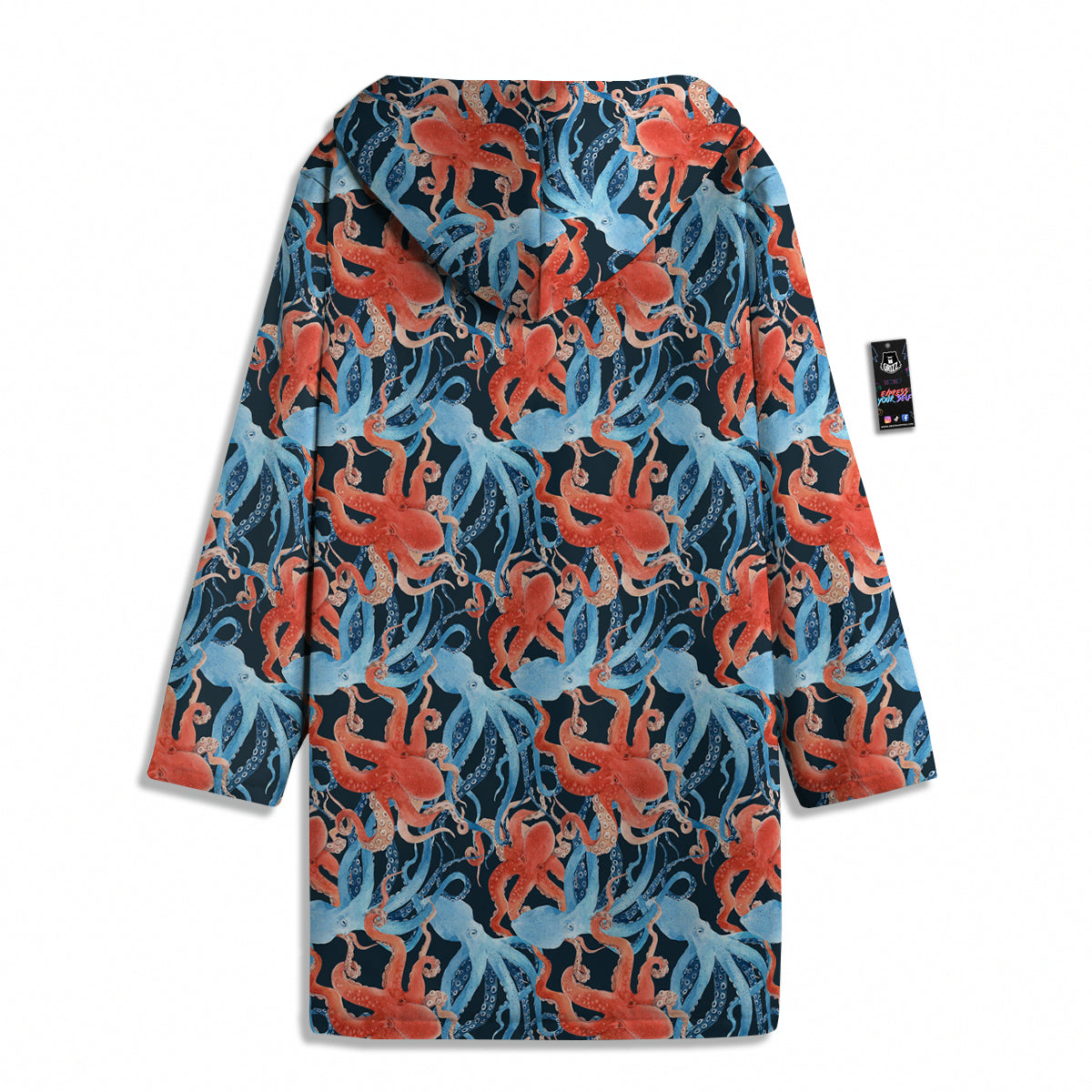 Octopus Watercolor Print Pattern Men's Windbreaker Jacket-grizzshop